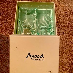 Avoca Origins Vintage Irish Coffee Glass Mugs In Box 2 Etched Harp Shamrock